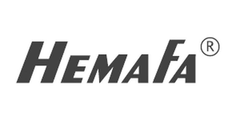 Weißes Bild mit Schriftzug "hemafa"